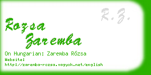 rozsa zaremba business card